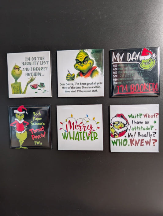 2x2in Christmas photo magnet - GRINCH Edition